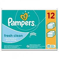Pampers Fresh Clean 12x64 kusov - vlhčené obrúsky