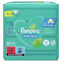 Pampers Fresh Clean - baby scent 4×52 ks, vlhčené obrúsky