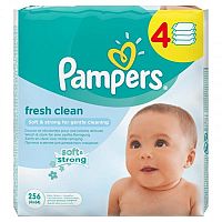 Pampers Fresh Clean - vlhčené obrúsky 4 x 64 ks (256 ks)