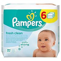 Pampers Fresh Clean - vlhčené obrúsky 6 x 64 ks (384 ks)