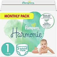 Pampers Harmonie S1 2-5kg 1×102 ks, detské plienky