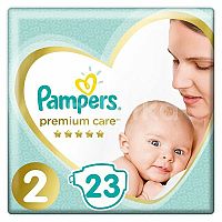 Pampers premium care 2 (4-8kg) 1×23 ks, veľkosť 2, detské plienky