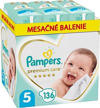 Pampers Premium Care 5 JUNIOR 11-16 kg 136 ks