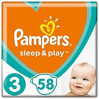 Pampers Sleep & Play S3 (6-10kg) 1×58 ks, veľkosť S3, detské plienky