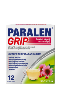 Paralen Grip horúci nápoj echinacea a šípky plo.por.500 mg/10 mg 12 x 500 mg/10 mg