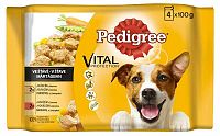 Pedigree Kapsička Kuracie+Želé a Hovädzie+Želé 4×100g 1×100 g