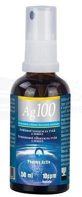 Pharma Activ Koloidné striebro Ag100 10ppm spray 1×50 ml, koloidné striebro
