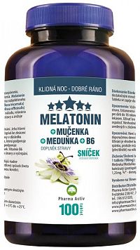 Pharma Activ Melatonín Sníček Mučenka Meduňka B6 tbl (medovka) 1 x 100 ks