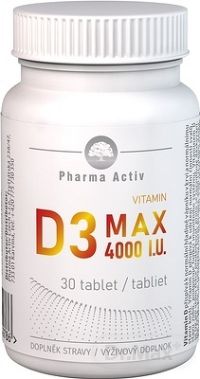Pharma Activ Vitamin D3 MAX 4000 I.U. 1×30 tbl, doplnok výživy