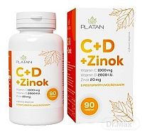 PLATAN Vitamín C + D + Zinok tbl s postupným uvoľňovaním 1x90 ks