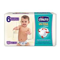 Plienky Chicco Ultra Extra Large 16-30kg 14ks 1×14 ks, veľkosť 6, detské plienky