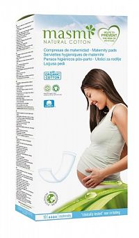 Pôrodnické (materské) vložky z prírodnej bavlny Masmi 10 ks/bal