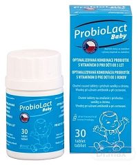 ProbioLact Baby s vitamínom D 1×30 tbl, na cmúľanie, príchuť vanilka, citrón