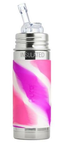 Pura TERMO fľaša so slamkou 260ml 1 ks, farba ružovo-biela