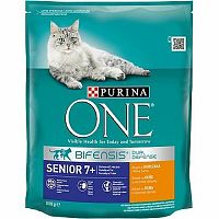 PURINA ONE 800g Senior s kuraťom a celozrnnými obilovinami 1×800 g, pre mačky