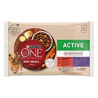 PURINA ONE MINI Small Dog Active Multipack hovädzie a kačica v šťave 4x85g