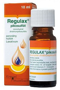 REGULAX pikosulfát sol por (liek.skl.hnedá) 1x10 ml