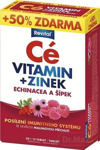 Revital C vitamín + zinok + echinacea a šípka 1×45 tbl, vitamín C