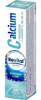 Revital Calcium+MAGNÉZIUM+VITAMÍNY C, B6, D3, K1 1×20 tbl, výživový doplnok
