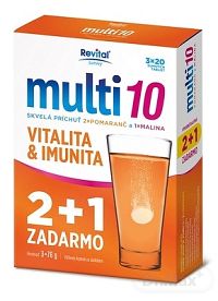 Revital Multi 10 triple pack (2+1 ) tbl eff (2x pomaranč, 1x malina) 3x20 (60 ks), 1x1 set