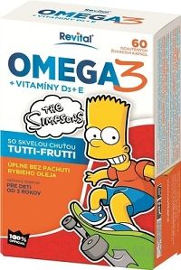 Revital Omega 3 + vitamíny D3 + E 60 žuvacích kapsúl