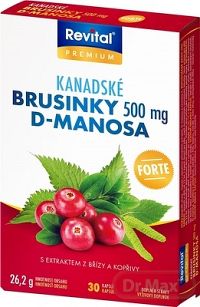 Revital PREMIUM Kanadské BRUSNICE FORTE cps ( D-Manosa, s extraktom z brezy a žihľavy) 1x30 ks