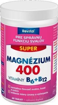 Revital SUPER MAGNÉZIUM 400 + VITAMÍNY B6+B12 tbl 1x60 ks