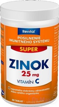 Revital SUPER ZINOK 25 MG + VITAMIN C tbl 1x60 ks