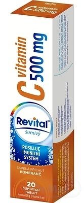 Revital vitamín C 500 mg šumivý 1×20 tbl, s príchuťou pomaranč