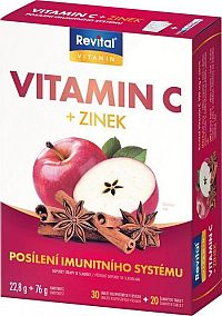 Revital Vitamín C + Zinok tbl 30 (vit.C 100mg+zinok) + tbl eff 20 (vit.C 500mg+zinok), s príchuťou winterdream, 1x1 set
