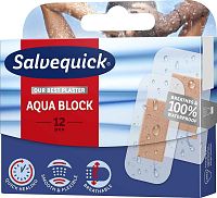 Salvequick SQ Aqua Block rychlohojive napl 100% vodoodolne 1×12 ks, vode odolné hojivé náplasti