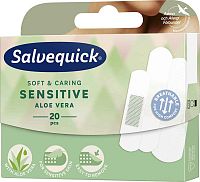 Salvequick SQ napl Sensitive s Aloe Vera Mix 3 velkosti 1×20 ks, náplaste pre citlivú pokožku s obsahom Aloe Vera