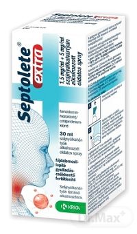Septolete extra sprej aer ors 1,5 mg/ml + 5 mg/ml (250 vstrekov) 1x30 ml