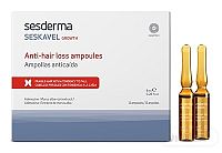 sesderma SESKAVEL Ampulky proti vypadávaniu vlasov 1×12x8 ml, ampulky proti vypadávaniu vlasov