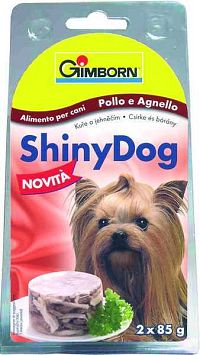 Shiny Dog Konzerva Kura+Jahňacie 2x85g 2×85 g