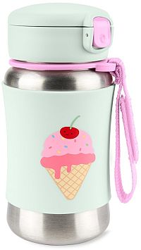 SKIP HOP Spark Style Fľaša so slamkou na vodu nerez Zmrzlina 12m+