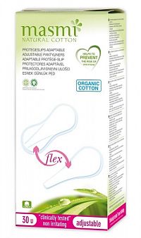 Slipové vložky Flex z organickej bavlny Masmi, adaptabilné 30 ks/bal