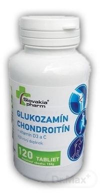 Slovakiapharm Glukozamín Chondroitín + vitamín D3, C 1×120 tbl, doplnok výživy