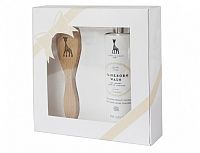 Sophie la girafe Baby ová kazeta s kefkou Kefka na vlasy a šampón na vlasy a telo 200 ml