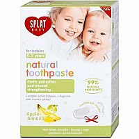 SPLAT BABY zubná pasta pre deti 0-3 rokov so silikonovým prstiačikom JABLKO-BANÁN 40 ml