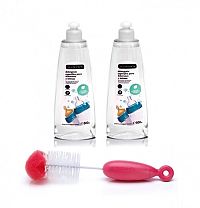 Suavinex - SET DEZINFEKCIE 2x 500 ml + ružová kefa