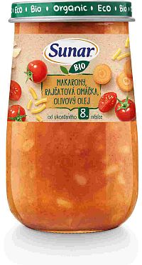 Sunar BIO príkrm Makaróny, paradajková omáčka 190g