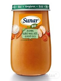 Sunar BIO príkrm ZELENINA, KURACIE MASO, RYŽA (od ukonč. 6. mesiaca) 1x190 g
