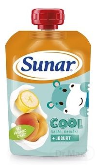 Sunar COOL Banán, Marhuľa + JOGURT 1×110 g, ovocie s jogurtom