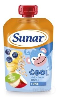 Sunar COOL Jablko, Banán, Čučoriedka + OVOS 1×110 g, ovocie s ovsenými vločkami