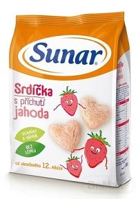 Sunar Detský snack Srdiečka s príchuťou jahoda (od ukonč. 12. mesiaca) 1x50 g