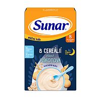 Sunar mliečna kaša 8 cereálií príchuť piškótová na dobrú noc