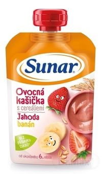Sunar Ovocná kašička s cereáliami jahoda, banán (od ukonč. 6. mesiaca) 1x120 g