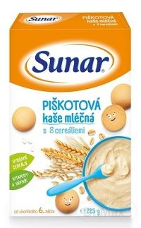 Sunar PIŠKÓTOVÁ KAŠA mliečna s 8 cereáliami 225g (od ukonč. 4. mesiaca)
