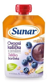 Sunárek kašička s cereáliami jablko a čučoriedka 6+ 120 g